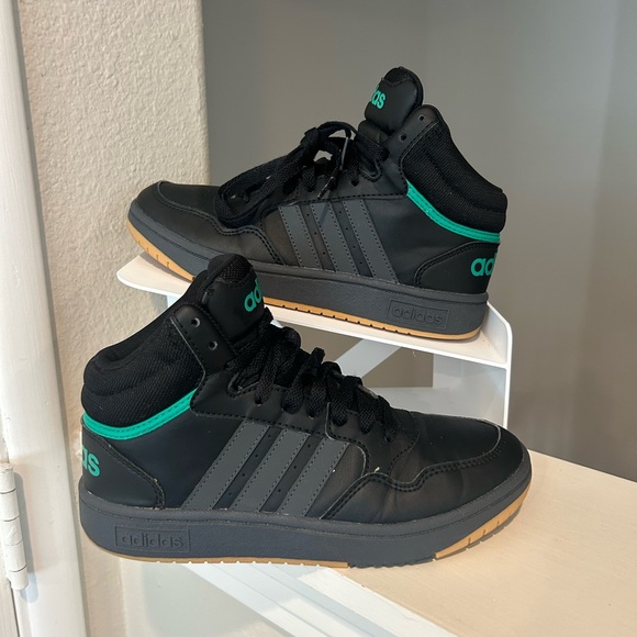 adidas Other - Adidas kids Hoops Mid 3.0 GZ9648 Black Green Gum Bottom Youth Size 4Y